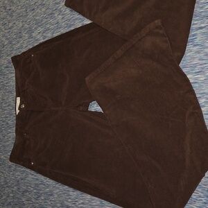 Topshop Women's Jamie Flare Corduroy Pants Chocolate Brown Size 32 NWOT